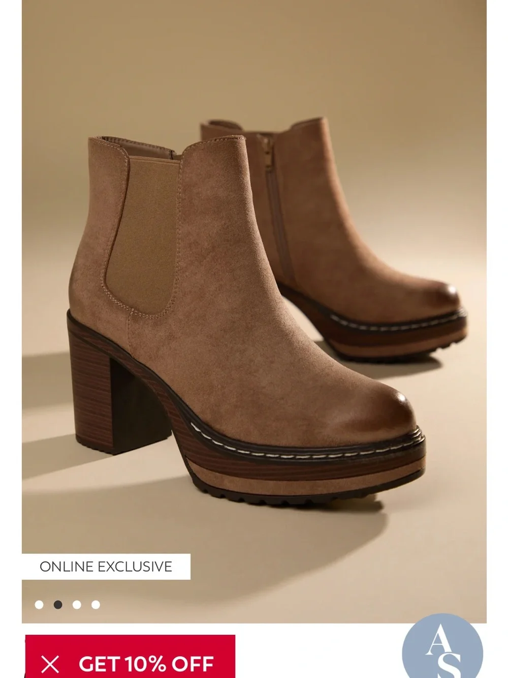 Altar'd State Taupe Suede Platform Chelsea Booties